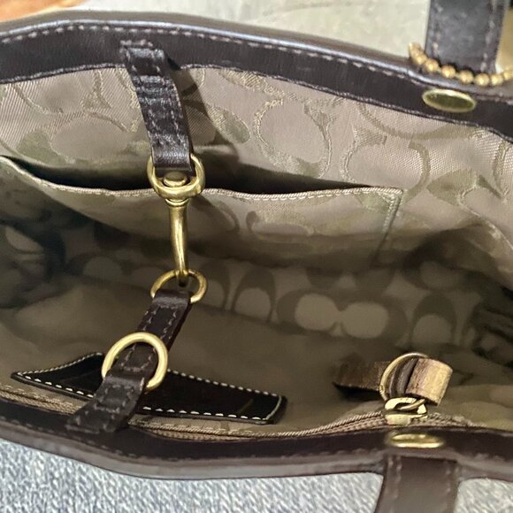 Coach Legacy Striped Mini-Tote Satchel Bag - Picture 9 of 12